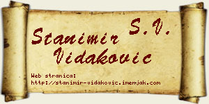 Stanimir Vidaković vizit kartica